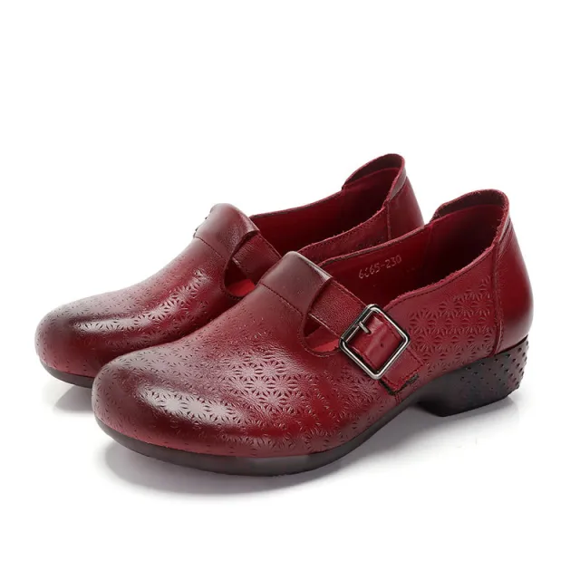 New Style Beef Tendon Sole Retro Ethnic Style Leather Casual Soft Sole Women'S Leather Shoes Red - Shop at LoveMi