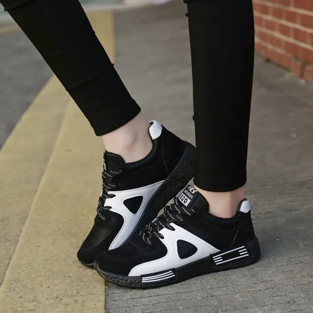Sports Shoes Women Casual Shoes Forrest Shoes Students Breathable Board Shoes Thick Soles Running Shoes Black - Shop at LoveMi