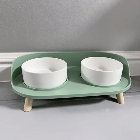 Ceramic Cat Bowl Protect Cervical Vertebra Double Food Cat