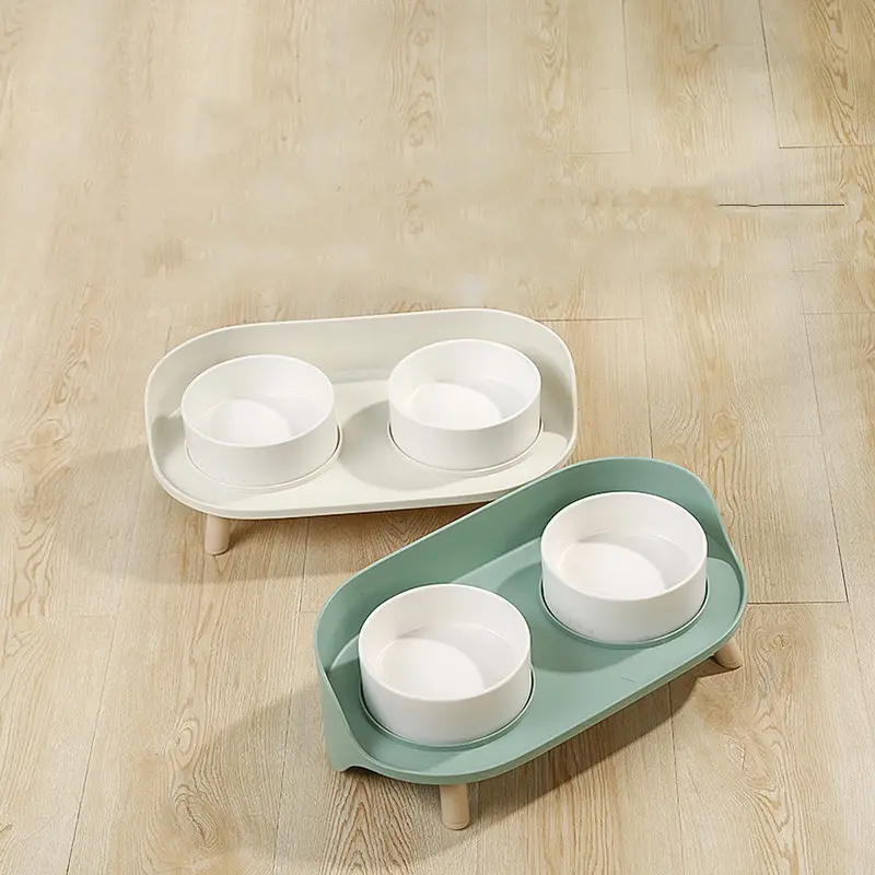 Ceramic Cat Bowl Protect Cervical Vertebra Double