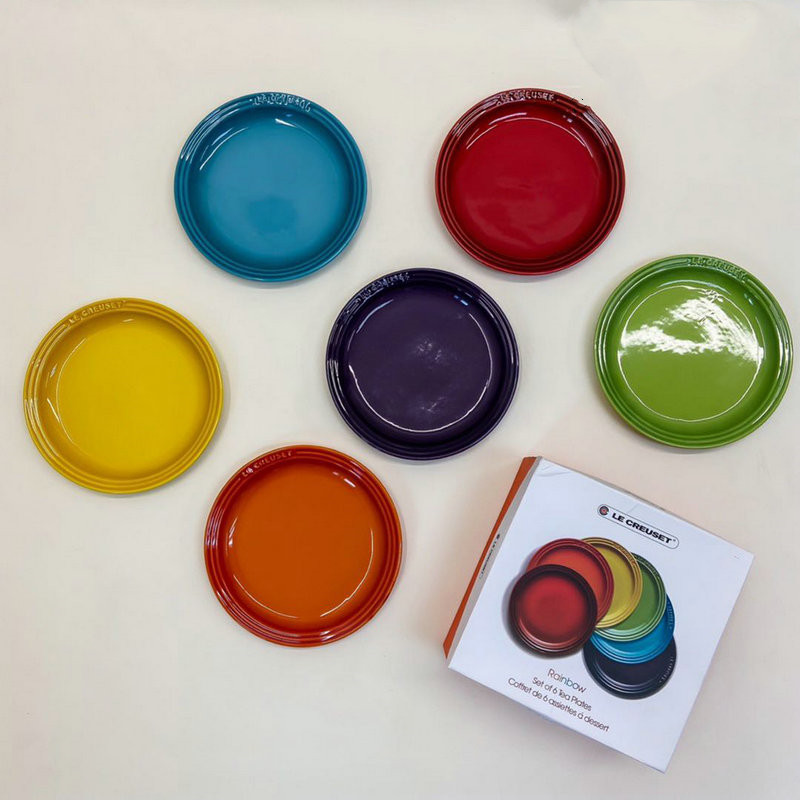 Title 4, Rainbow Bowl Six-Piece Enamel Cute Ceramic Rice...