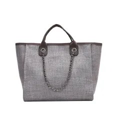 Fashion Small Fragrance Bag Chain Bag New Single Shoulder Handbag - Grey - View 1
