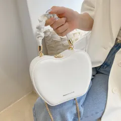 New Portable Small Round Bag Net Red One-Shoulder Messenger Handbag Female Bag - White - View 1
