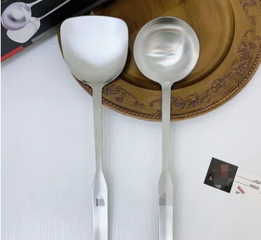 Zwilling Two piece Spatula Set Gift Kitchenware Stainless Steel German Soup Spoon Kitchenware Combination Silver White - Shop at LoveMi
