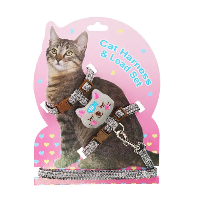 Anti Breakaway Comfortable Cat Traction Adjustable Cat Rope Grey - Shop at LoveMi