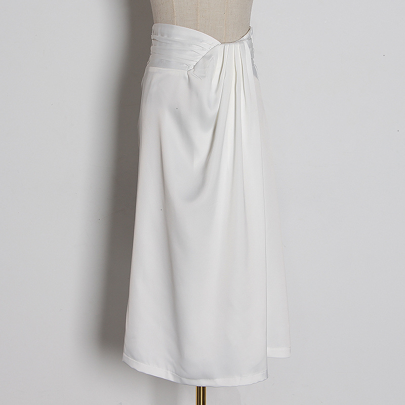 Women's Solid Color Half-Length Skirt Autumn Mid-Length High-Waist Slim Slimming Split Hip Skirt Women