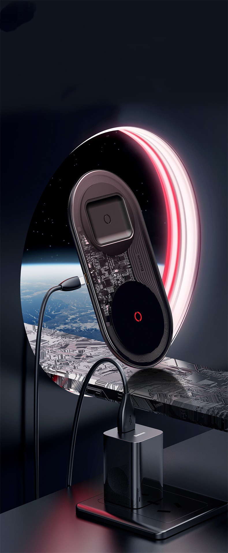 Mini Fast Charge 24W Wireless Charger Mobile Phone Power Adapter - Image 2