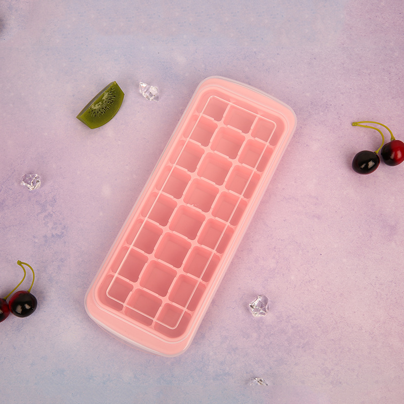 Title 6, Household Silicone Square Ice Tray With Lid