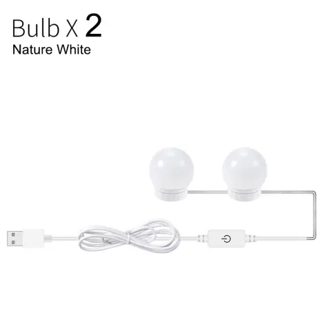 Makeup Mirror Bulb Usb Three-Color Touch Dimming Bathroom Front