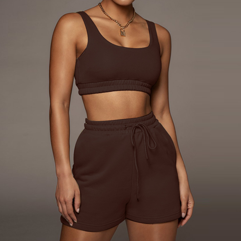 Two-Piece Running Suit With Lace-Up Shorts