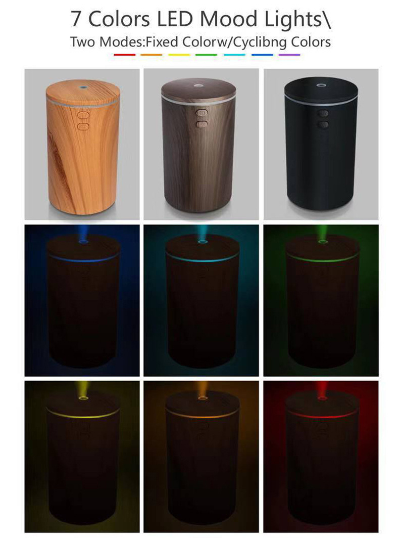 Usb Wood Grain Car Essential Oil Aroma Diffuser Mini Mute Humidifier Retro Aroma Diffuser Small Sprayer