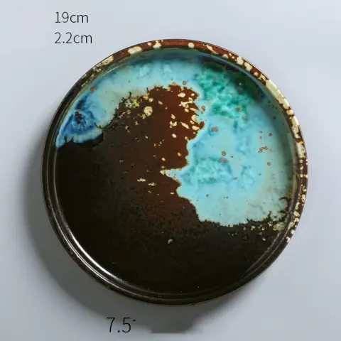 Ceramic Flat Plate Shallow Creative Round Steak Western Pasta