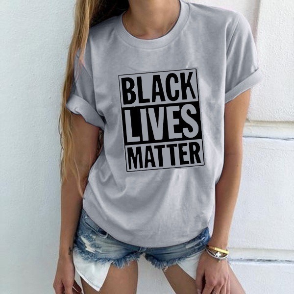European And American Women'S Black Lives Matter Printed Short Sleeve T-Shirt