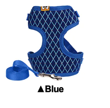 Rhinestone Cat Harness And Leash Set Breathable Mesh Small Pet Vest Harnesses Outdoor Walking Leads For Cats Puppy Dogs Blue - Shop at LoveMi