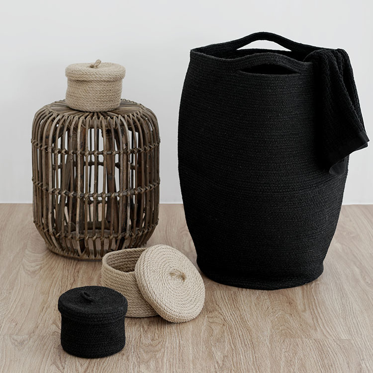 Woven storage artifact model room props jute storage basket