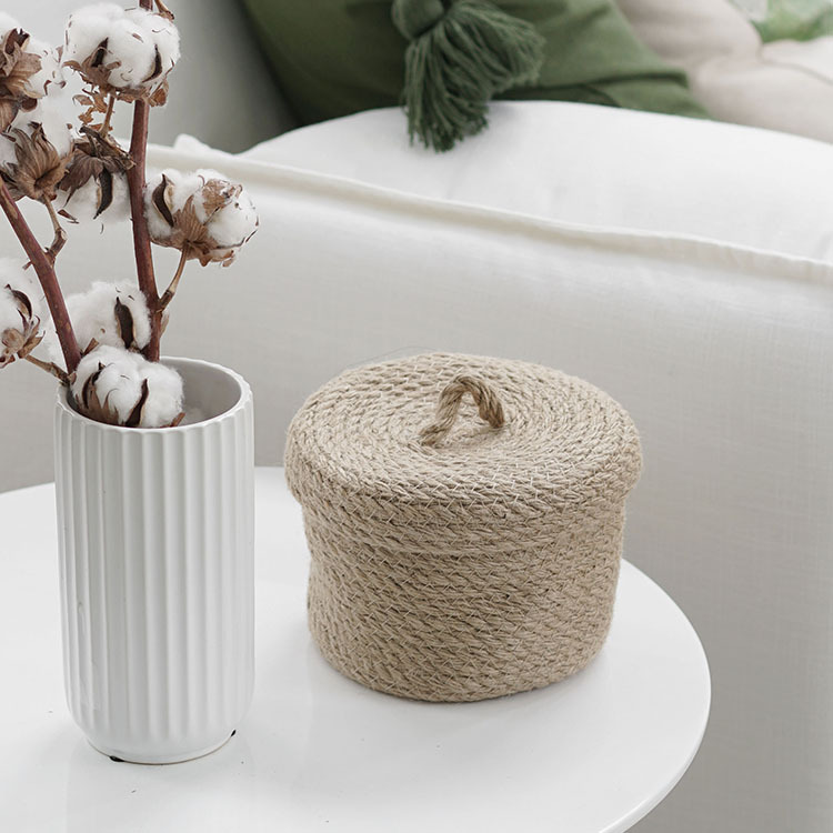 Woven storage artifact model room props jute storage basket