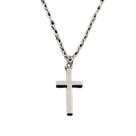 Double Sided Cross Antique Silver Pendant Girl Short Long Chain Necklace Jewelry
