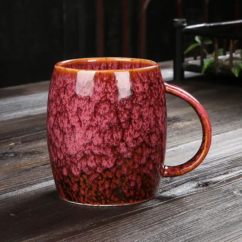 Creative Personality Mug Large-Capacity Simple Ceramic Mug For Men And Women Couples Japanese Coffee Cup Kiln Change Drinking Cup