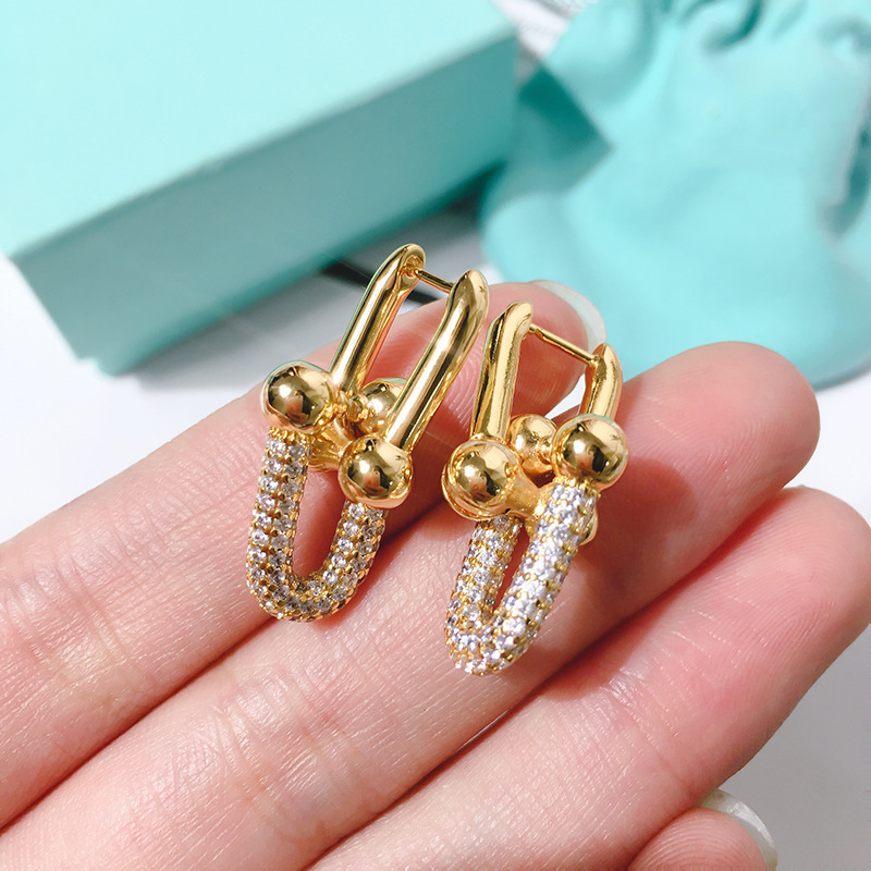 Double Bamboo U-Shaped Stud Earrings