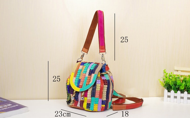 Color Sheepskin Folds Stitching One-Shoulder Messenger Backpack