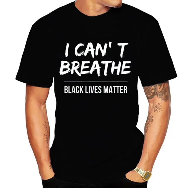 I Can'T Breathe Black Lives Matter Black Cotton Men'S T Short Sleeve Black - Shop at LoveMi