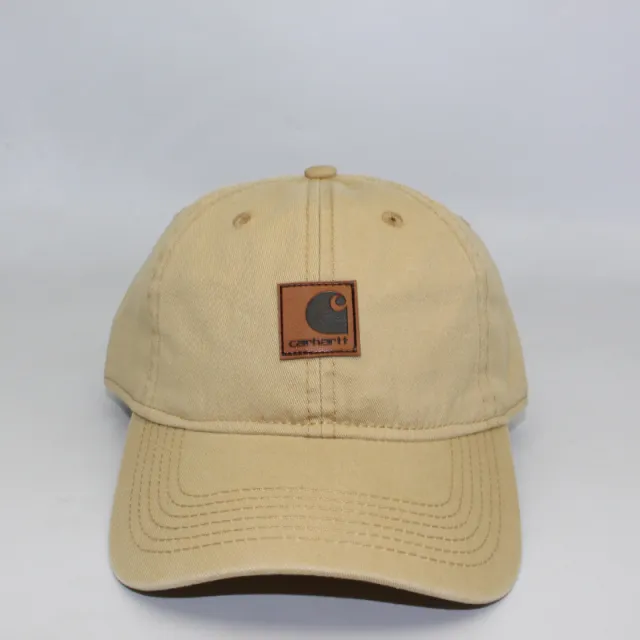 Washed Distressed Leather Label Soft Top Baseball Cap Khaki - Shop at LoveMi