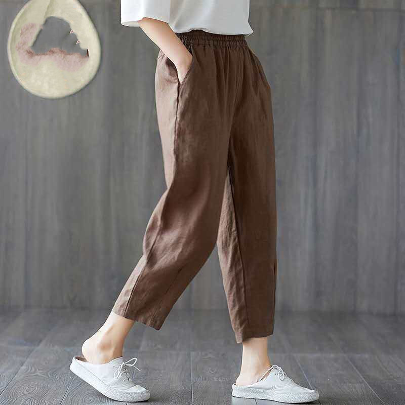 Title 2, Loose And Thin Waist Pants Summer Thin Cropped ...