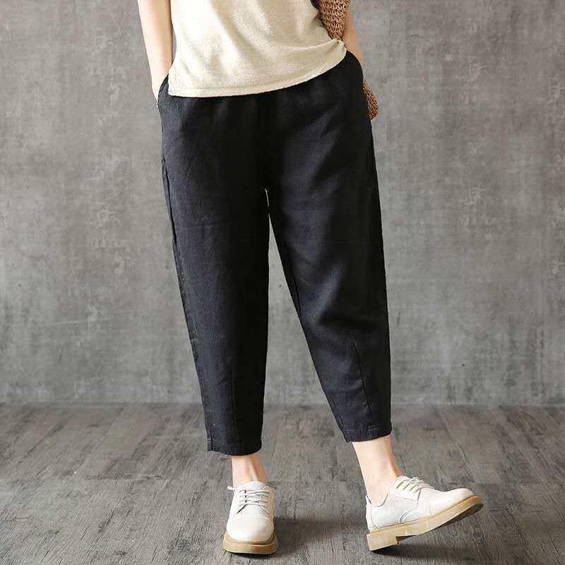 Title 4, Loose And Thin Waist Pants Summer Thin Cropped ...