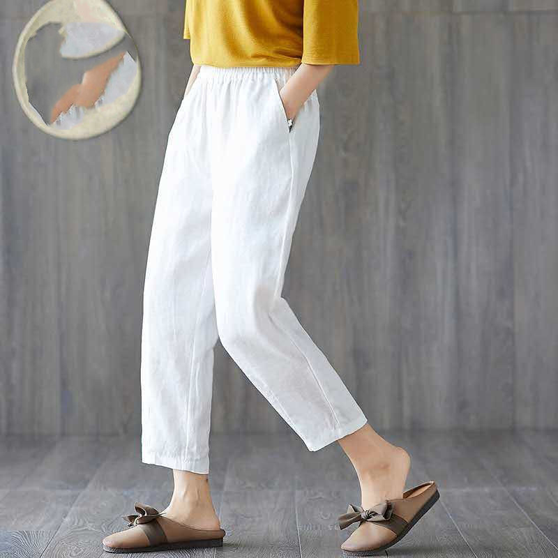 Title 5, Loose And Thin Waist Pants Summer Thin Cropped ...