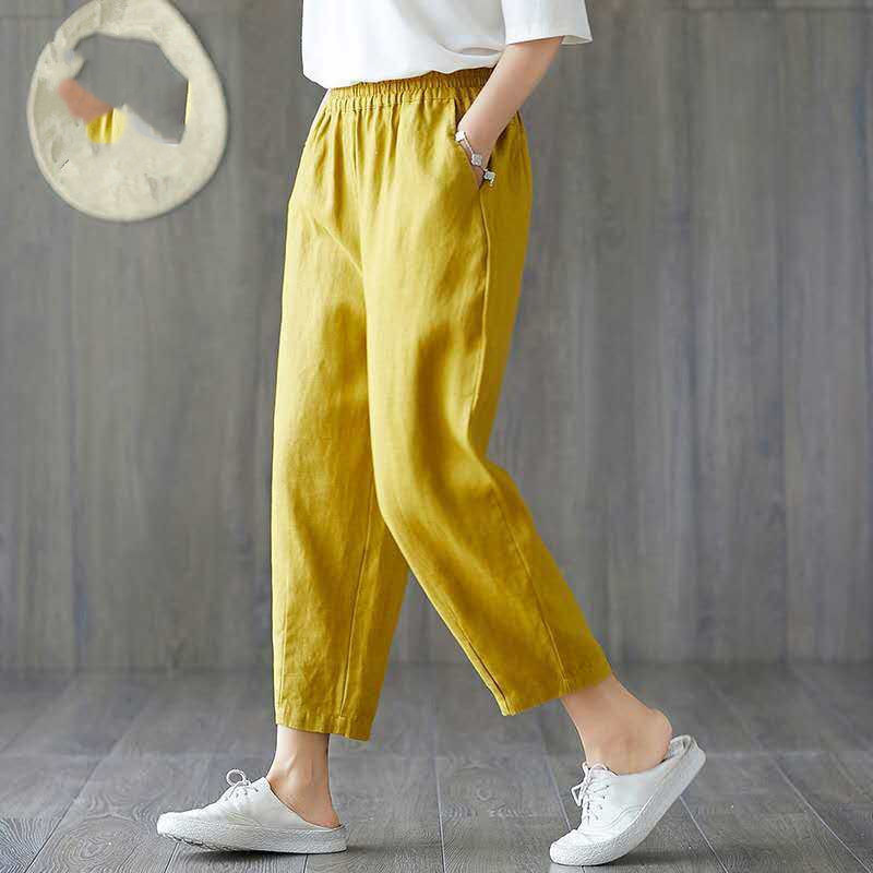 Title 6, Loose And Thin Waist Pants Summer Thin Cropped ...