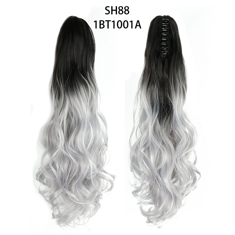 Clip-On Hairpiece Extensions Ombre Ponytail Claw Synthetic-Hair Wavy Soowee — foto 3