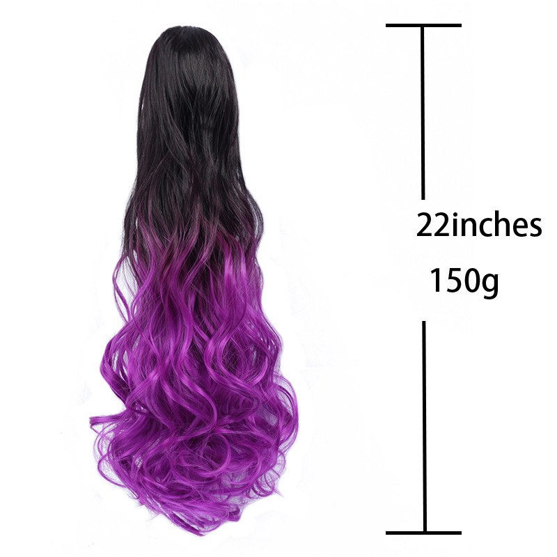 Clip-On Hairpiece Extensions Ombre Ponytail Claw Synthetic-Hair Wavy Soowee — foto 2
