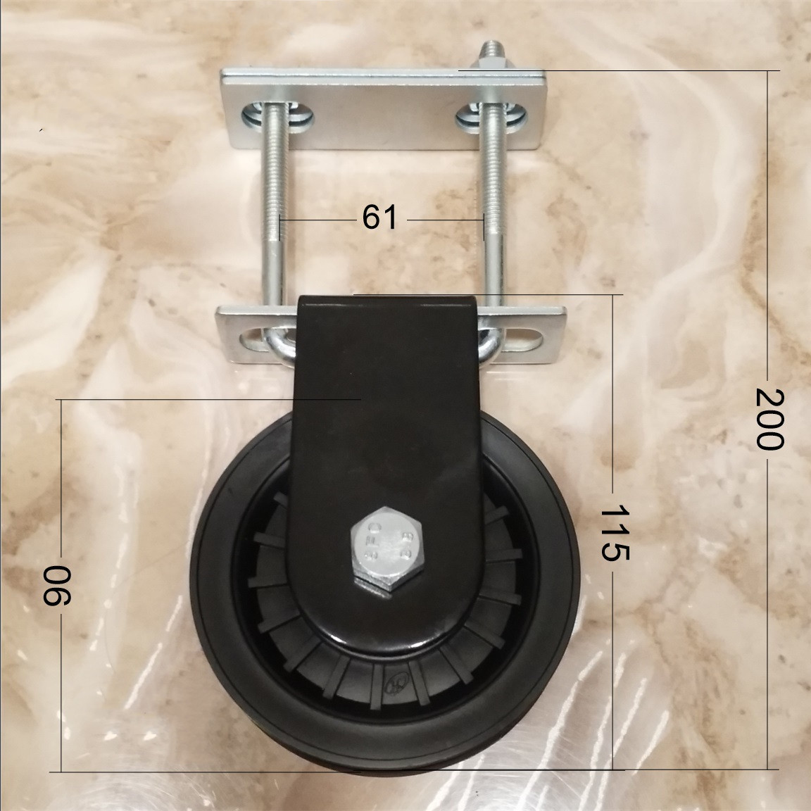 Title 4, Square Tube Fixed Bearing Pulley Mute Hanging D...