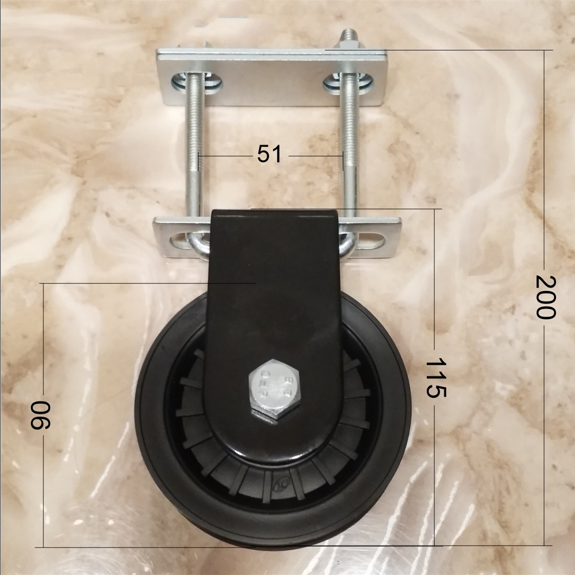 Title 2, Square Tube Fixed Bearing Pulley Mute Hanging D...