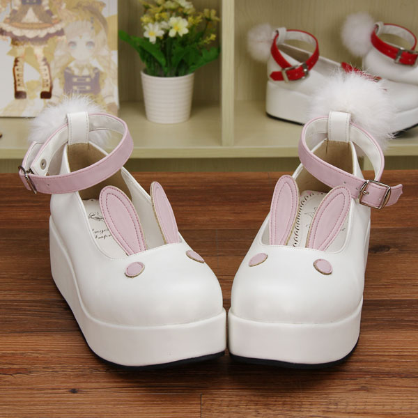 Original Handmade Thick-Soled Sponge Cake Cute Rabbit Ear Shoes