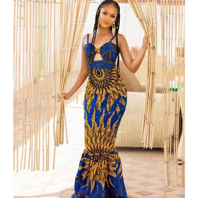 Digital Print Dress Fishtail Blue - Shop at LoveMi