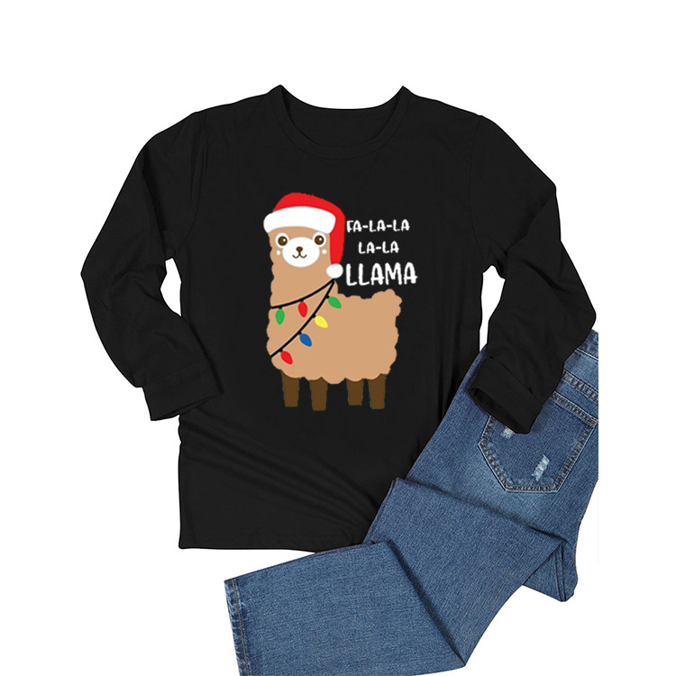 Alpaca Print Casual Long Sleeves