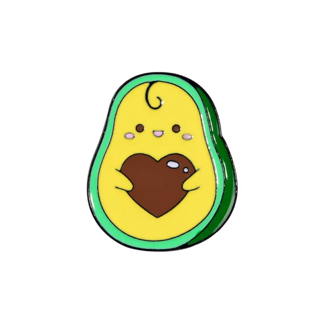 Korean Version Of Cute Cartoon Alloy Brooch, Creative Avocado Love Silly Brooch Pin Yellow - Shop at LoveMi