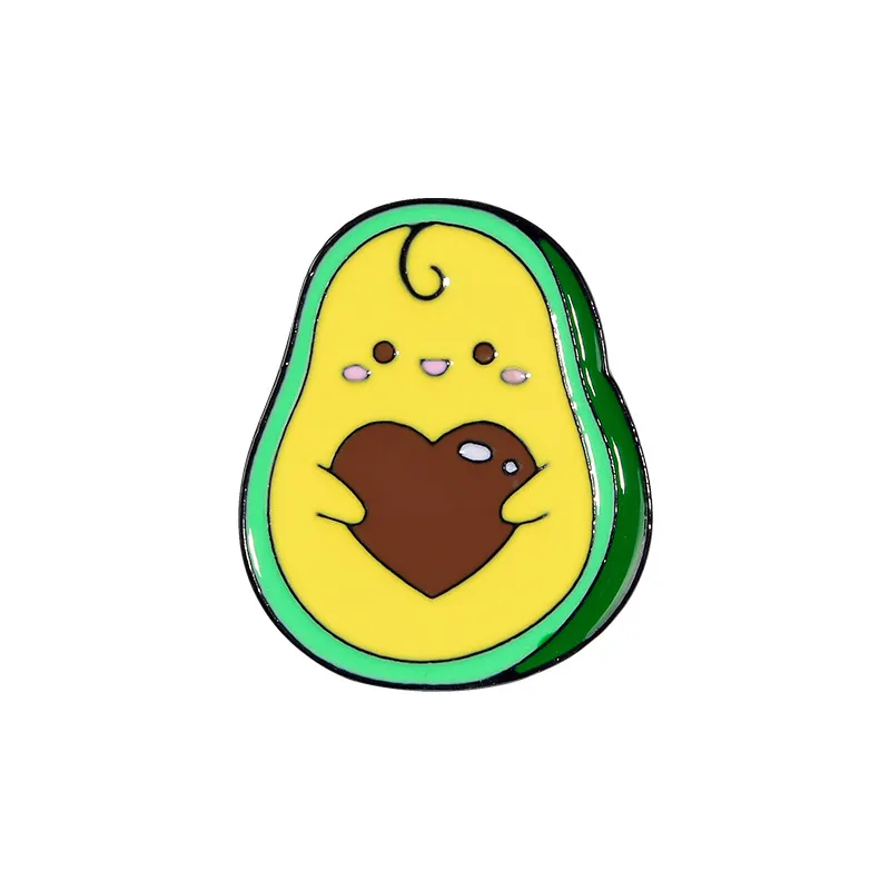 Korean Version Of Cute Cartoon Alloy Brooch, Creative Avocado Love Silly Brooch Pin - Yellow