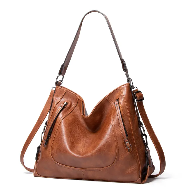 Large Capacity Tote Bag Casual Handbag Brown - Shop at LoveMi