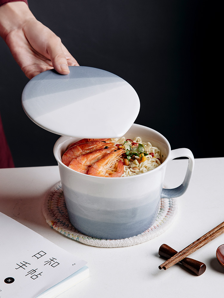 Title 5, Ceramic Instant Noodle Bowl With Lid