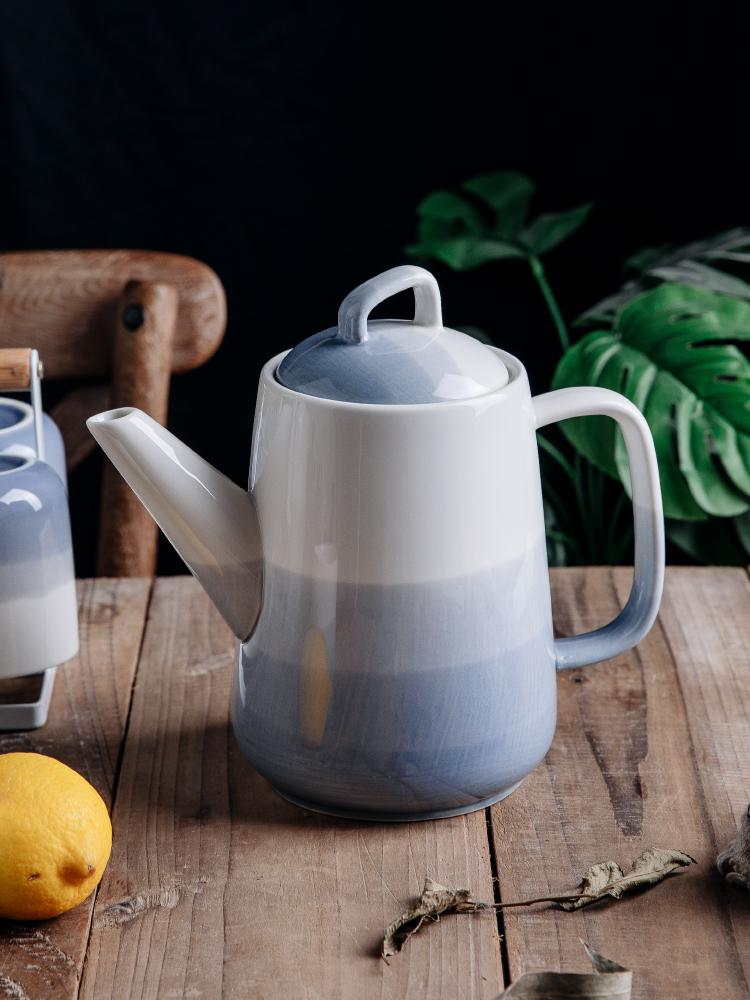 Nordic Household Cold Kettle Ceramic Large Capacity Cool Kettle Single Kettle High Temperature Resistant Cool White Kettle Large Teapot