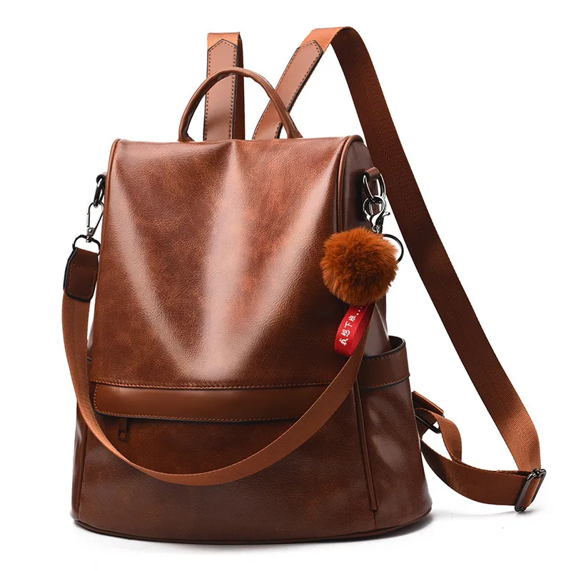 Pure Color New Female Bag Backpack - Khaki