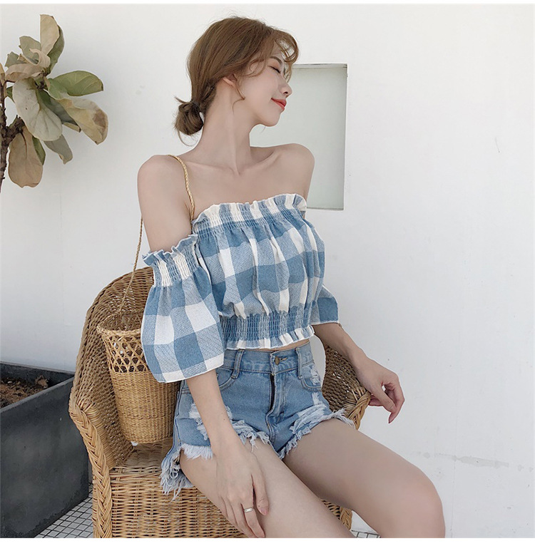 Title 8, Small Shirt Clavicle Strapless Retro Hepburn St...