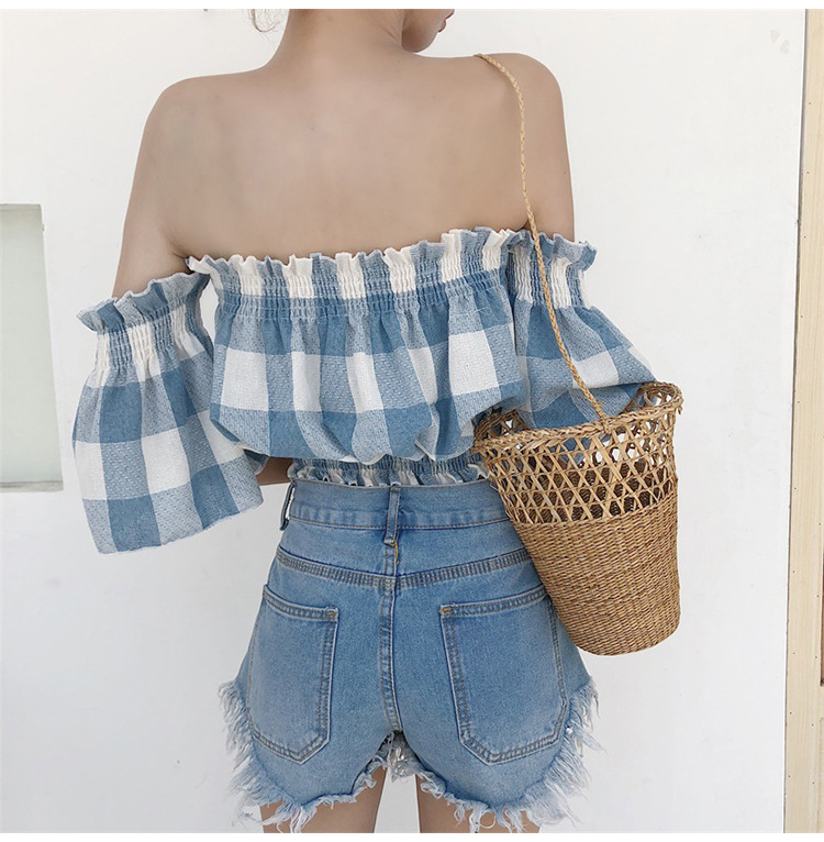 Title 4, Small Shirt Clavicle Strapless Retro Hepburn St...