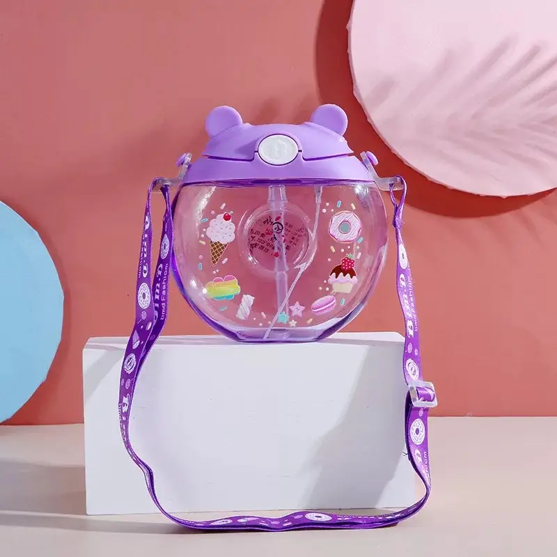 Male And Female Pupils Kindergarten Portable Anti-Fall Straw Cup