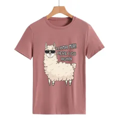 Round Neck Plus Size Women'S Short Sleeves - Rose Gold - View 1
