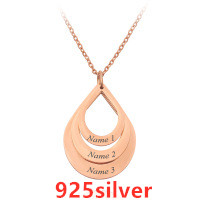 Customized 3 Water Droplet Engraving Name Stainless Steel Jewelry Pendant Necklaces For Women Personalized Gift