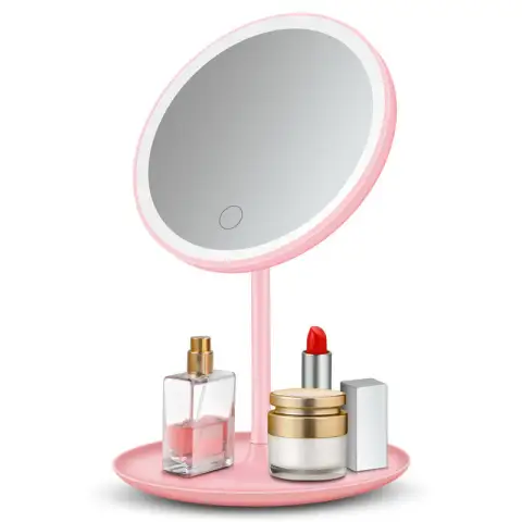 Makeup Mirror Led Light Portable Three-Color Adjustable Vanity Desktop