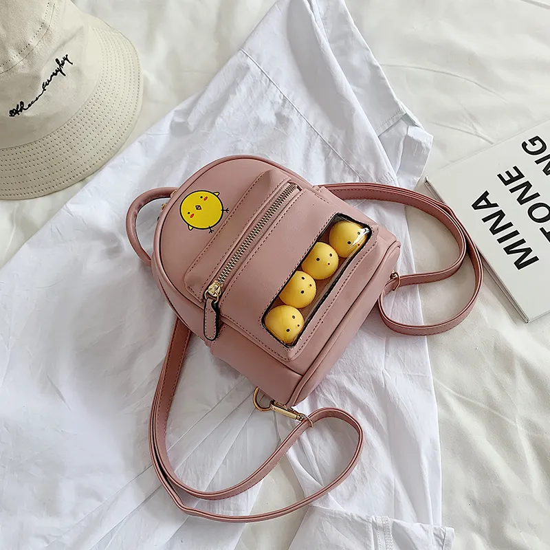 Cute Chick Bag Korean Fashion Mini Backpack - Pink